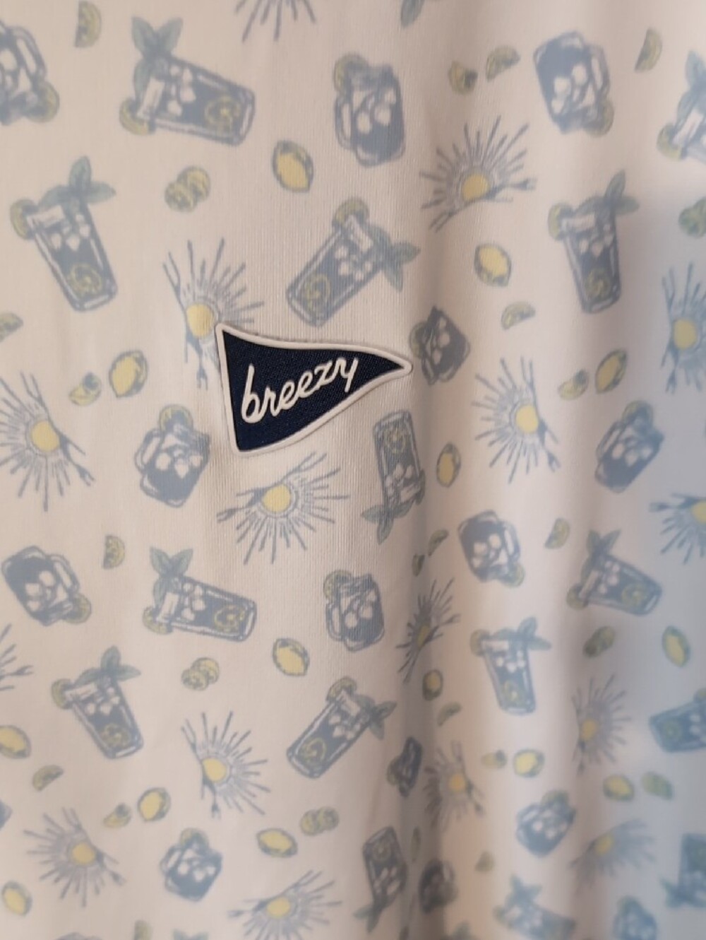 Men's XL Breezy Light Blue Patterned Golf Polo Shirt - Picture 2 of 6